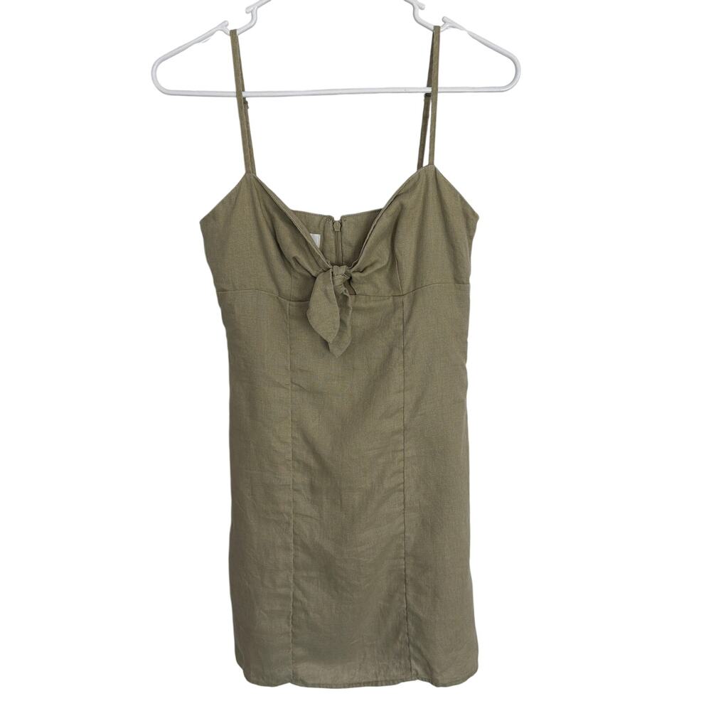 Kookai Green Mini Dress with Front Tie